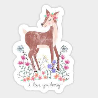 I Love You Deerly Sticker